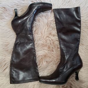 Franco Sarto man made brown boots. Size 8